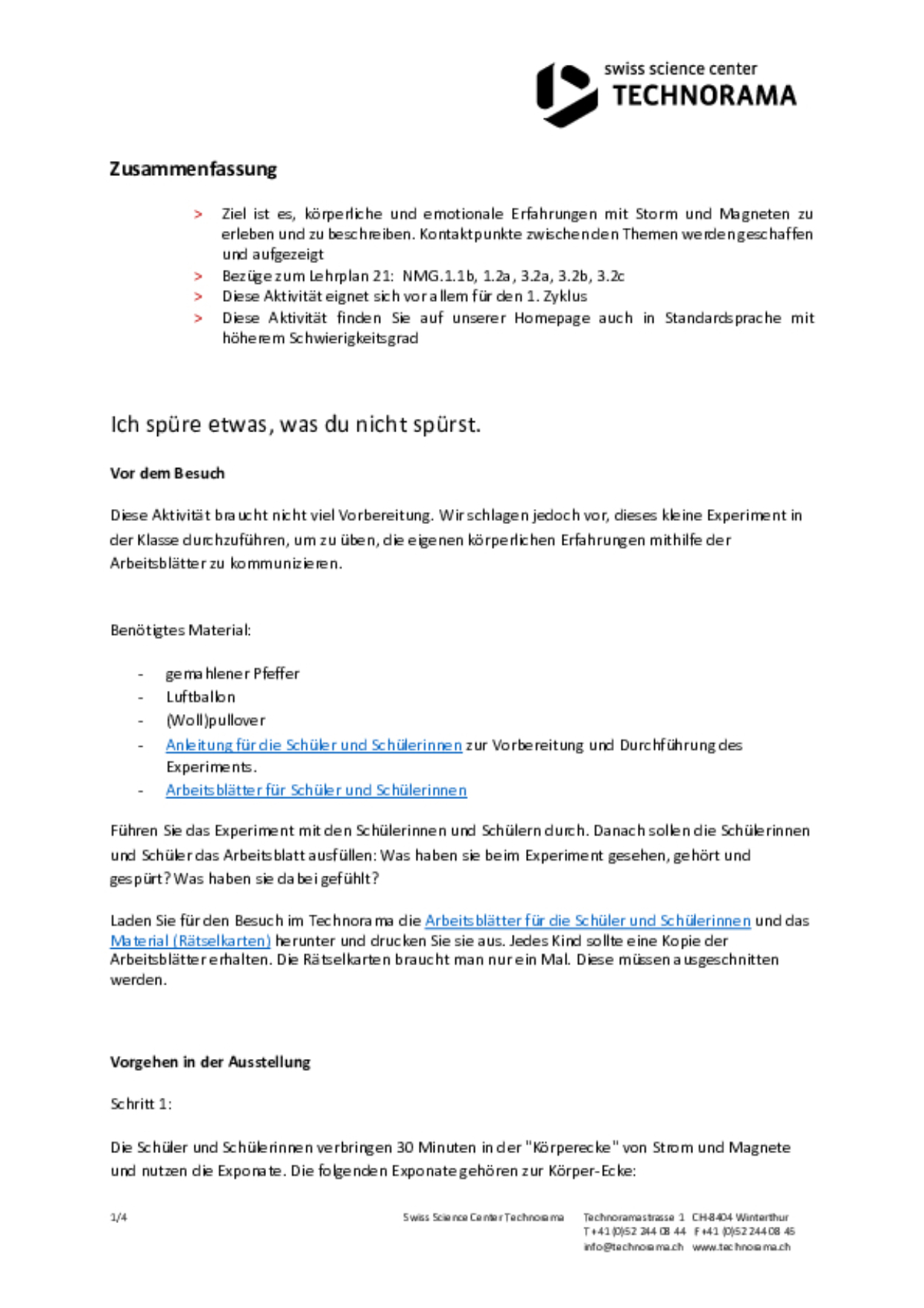 Anleitung für die Aktivität in Leichter Sprache